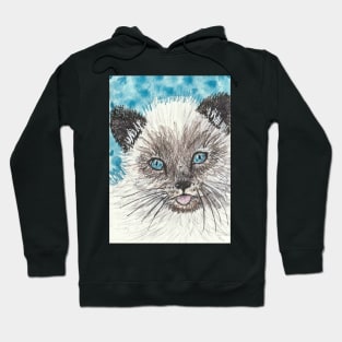 Siamese kitten cat painting Hoodie